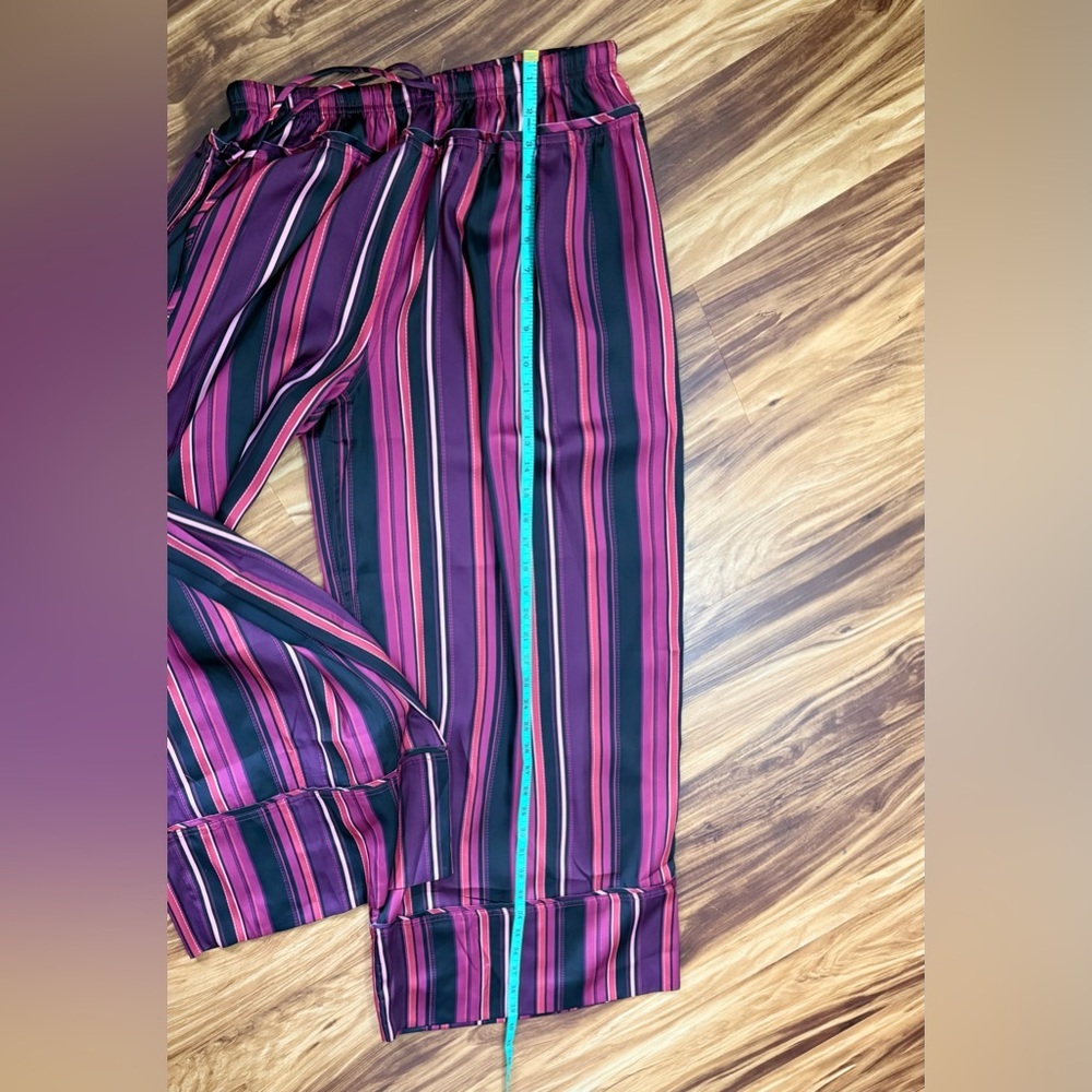 Free People Wide Leg Striped Lounge Pants in Plum Multi - Picture 7 of 8